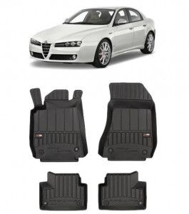 Alfa Romeo 159, Sedan, Din 09.2005 - 2011 , Set Covorase Auto Tip Tavita Premium 3D, din cauciuc accesorii pentru autoturismul tau - masina v172807