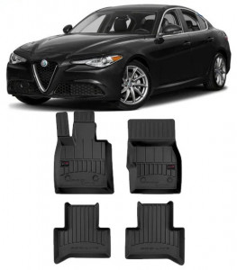 Alfa Romeo Giulia, Sedan, Din 06.2016 - Prezent , Set Covorase Auto Tip Tavita Premium 3D, din cauciuc accesorii pentru autoturismul tau - masina v173923
