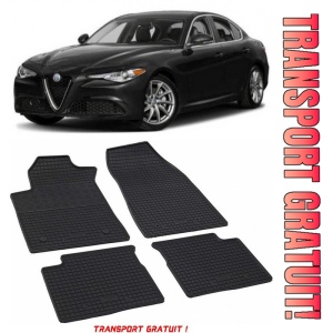 Alfa Romeo Giulia, Sedan, fabricat din 06.2016 - Prezent, set covorase auto dedicate, din cauciuc 100% Premium - Transport Gratuit
