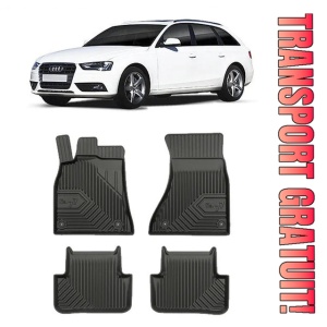 Audi A4 B8 Din 04.2008 - 10.2015, Combi , Set Covorase Auto Tip Tavita Premium 3D, din cauciuc