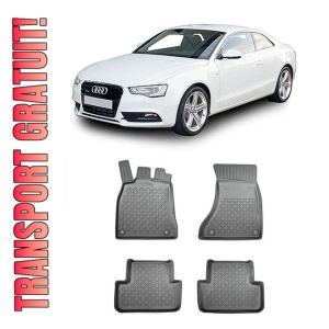 Audi A5 8Ta, Coupe, Din 01.2008 - 09.2016 , Set Covorase Auto Tip Tavita Premium 3D, din cauciuc