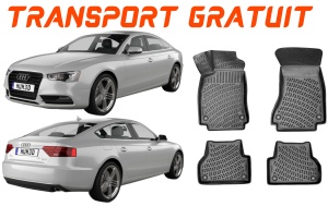 Audi A5 I 2007-2016 Set 4 covorase auto din cauciuc tip tavita premium line 3D accesorii pentru autoturismul tau - masina v241697