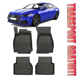 Audi A7 C8, Sportback, Din 02.2018 - Prezent , Set Covorase Auto Tip Tavita Premium 3D, din cauciuc