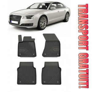 Audi A8 D4 Din 01.2010 - 09.2013, Sedan, Ampatament Lung , Set Covorase Auto Tip Tavita Premium 3D, din cauciuc