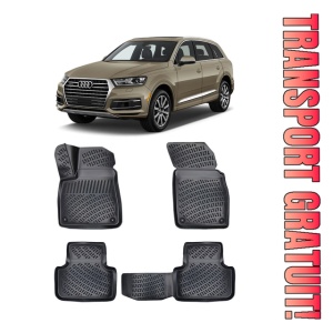 Audi Q7 II (Typ 4M) 2015-2025 Set 4 covorase auto din cauciuc tip tavita premium line 3D