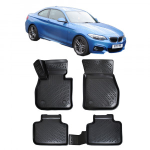 Bmw 2 Coupe F22 2014- Set 4 covorase auto din cauciuc tip tavita premium line 3D accesorii pentru autoturismul tau - masina v242518