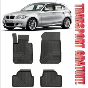 Bmw Seria 1 E87 Din 09.2004 - 2013, Hatchback , Set Covorase Auto Tip Tavita Premium 3D, din cauciuc
