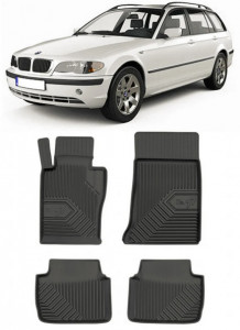 Bmw Seria 3 E46 Din 1998 - 08.2005, Combi , Set Covorase Auto Tip Tavita Premium 3D, din cauciuc accesorii pentru autoturismul tau - masina v168171