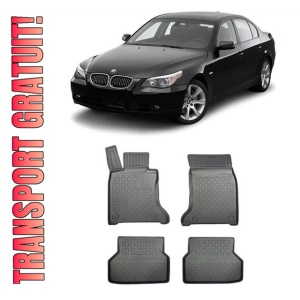 Bmw Seria 5 E60, Sedan, Din 07.2003 - 02.2010 , Set Covorase Auto Tip Tavita Premium 3D, din cauciuc