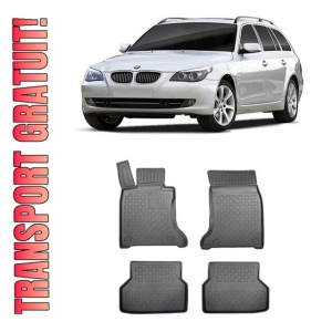 Bmw Seria 5 E61, Combi, Din 06.2004 - 2010 , Set Covorase Auto Tip Tavita Premium 3D, din cauciuc
