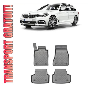 Bmw Seria 5 G31, Combi, Din 05.2017 - Prezent , Set Covorase Auto Tip Tavita Premium 3D, din cauciuc