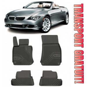 Bmw Seria 6 E64 Din 2003 - 2010, Cabrio , Set Covorase Auto Tip Tavita Premium 3D, din cauciuc