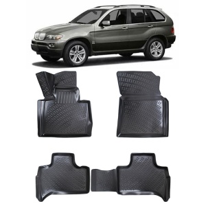 Bmw X5 E53 1999-2006 Set 4 covorase auto din cauciuc tip tavita premium line 3D - Transport Gratuit! accesorii pentru autoturismul tau - masina v49429