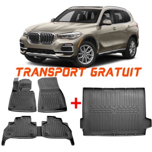 Bmw X5 (G05) (2018-) Set Covorase auto tip tavita din cauciuc Premium Line 3D + Tavita portbagaj Modern Line accesorii pentru autoturismul tau - masina v85001
