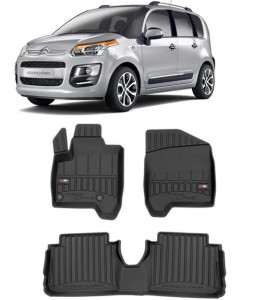 Citroen C3 Picasso Din 2009 - 10.2017, Van , Set Covorase Auto Tip Tavita Premium 3D, din cauciuc accesorii pentru autoturismul tau - masina v162545