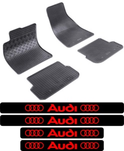 Covorase Audi A6 C6, Sedan, din 03.2006 - 2011 si set 4 stickere protectie praguri Audi accesorii pentru autoturismul tau - masina v3607