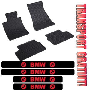 Covorase BMW Seria 5 G30, Sedan, din 02.2017 - prezent si set 4 stickere protectie praguri BMW