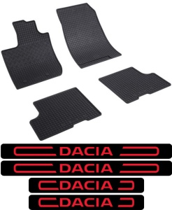 Covorase Dacia Duster II, SUV, din 01.2018 - prezent si set 4 stickere protectie praguri Dacia accesorii pentru autoturismul tau - masina v3287