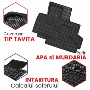 Covorase Ford Fusion, Van, din 2003 - 11.2012 si set 4 stickere protectie praguri Ford accesorii pentru autoturismul tau - masina v3397
