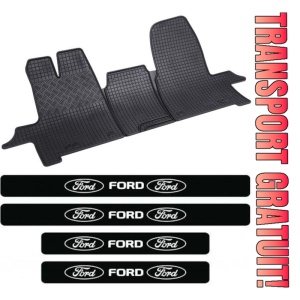 Covorase Ford Tourneo Custom, Van, din 01.2013 - prezent, 2 locuri si set 4 stickere protectie praguri Ford