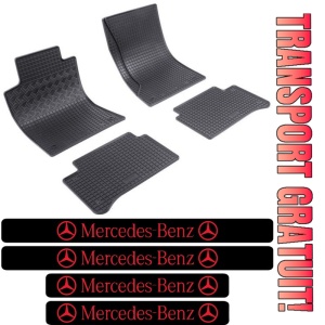 Covorase Mercedes Clasa E W211, Sedan, din 2002 - 02.2009, W210 si set 4 stickere protectie praguri Mercedes