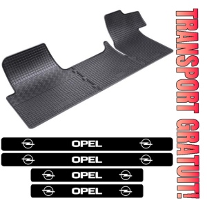Covorase Opel Movano B, Van, din 2010 - prezent, 3 locuri si set 4 stickere protectie praguri Opel