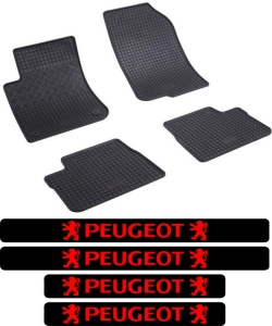 Covorase Peugeot 2008 I, SUV, din 04.2013 - 12.2019 si set 4 stickere protectie praguri Peugeot accesorii pentru autoturismul tau - masina v3411