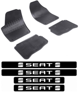 Covorase Seat Ibiza III, Hatchback, din 02.2002 - 2008, 6L si set 4 stickere protectie praguri Seat accesorii pentru autoturismul tau - masina v3807