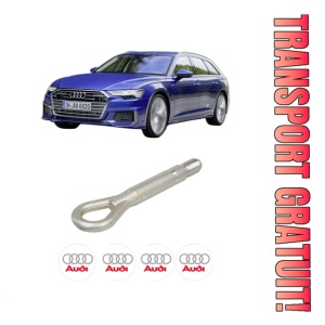 Cui carlig remorcare, tractare auto AUDI A6 C8 Avant (4A5) din 2018-2023, Otel, Cri-Flo, 4 Stickere cu AUDI