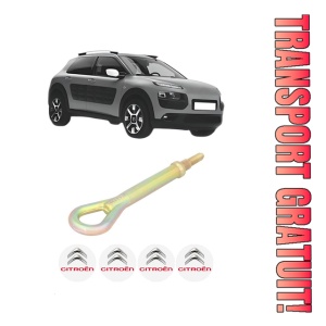 Cui carlig remorcare, tractare auto CITROEN C4 CACTUS din 2014-2018, Otel, Cri-Flo, 4 Stickere cu CITROEN