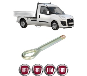 Cui carlig remorcare, tractare auto FIAT DOBLO Platform/Chassis (263_) din 2010-2023, Otel, Cri-Flo, 4 Stickere cu FIAT - Img 2