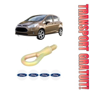 Cui carlig remorcare, tractare auto FORD B-MAX (JK) din 2012-2015, Otel, Cri-Flo, 4 Stickere cu FORD