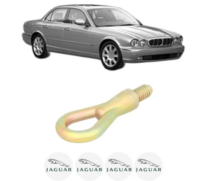 Cui carlig remorcare, tractare auto JAGUAR XJ (X350, X358) din 2003-2009, Otel, Cri-Flo, 4 Stickere cu JAGUAR - Img 2