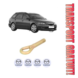 Cui carlig remorcare, tractare auto MAZDA 6 Station Wagon (GY) din 2002-2008, Otel, Cri-Flo, 4 Stickere cu MAZDA