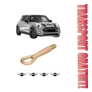 Cui carlig remorcare, tractare auto MINI MINI (F56) din 2013-2017, Otel, Cri-Flo, 4 Stickere cu MINI