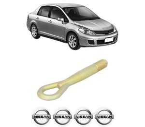 Cui carlig remorcare, tractare auto NISSAN TIIDA Saloon (SC11) din 2007-2012, Otel, Cri-Flo, 4 Stickere cu NISSAN - Img 2