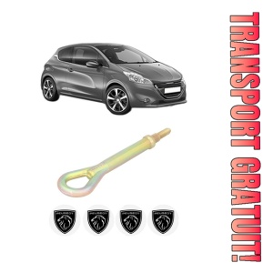 Cui carlig remorcare, tractare auto PEUGEOT 208 I (CA_, CC_) din 2012-2019, Otel, Cri-Flo, 4 Stickere cu PEUGEOT