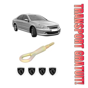 Cui carlig remorcare, tractare auto PEUGEOT 607 (9D, 9U) din 2000-2011, Otel, Cri-Flo, 4 Stickere cu PEUGEOT
