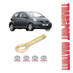 Cui carlig remorcare, tractare auto TOYOTA AYGO (_B1_) din 2005-2014, Otel, Cri-Flo, 4 Stickere cu TOYOTA