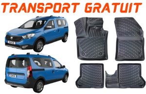 Dacia Dokker 2012- Set 4 covorase auto din cauciuc tip tavita premium line 3D accesorii pentru autoturismul tau - masina v242213