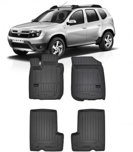 Dacia Duster I, Suv, Din 2010 - 12.2017 , Set Covorase Auto Tip Tavita Premium 3D, din cauciuc accesorii pentru autoturismul tau - masina v174714