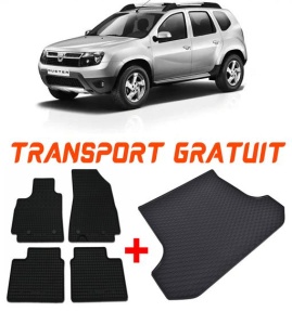 Dacia Duster I Suv din 2010 - 12.2017, Set Covorase + tavita portbagaj auto 4X4 *3 accesorii pentru autoturismul tau - masina v2512