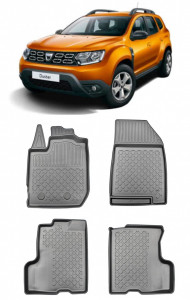 Dacia Duster II, Suv, Din 01.2018 - Prezent , Set Covorase Auto Tip Tavita Premium 3D, din cauciuc accesorii pentru autoturismul tau - masina v174734