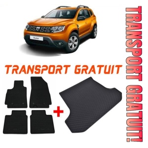 Dacia Duster II Suv din 01.2018 - Prezent, Set Covorase + tavita portbagaj auto 4X4 *3
