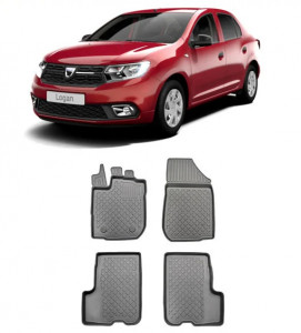 Dacia Logan II, Sedan, Din 03.2013 - 12.2020 , Set Covorase Auto Tip Tavita Premium 3D, din cauciuc accesorii pentru autoturismul tau - masina v174625