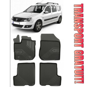 Dacia Logan Mcv Logan I Mcv Din 01.2007 - 08.2013, Combi , Set Covorase Auto Tip Tavita Premium 3D, din cauciuc