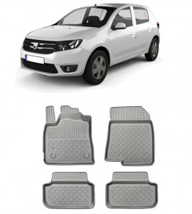 Dacia Sandero III, Hatchback, Din 01.2021 - Prezent , Set Covorase Auto Tip Tavita Premium 3D, din cauciuc accesorii pentru autoturismul tau - masina v172416