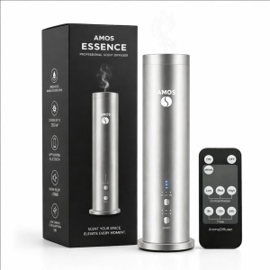Difuzor Profesional Parfum AMOS Essence, Nebulizare la Rece, Bluetooth & Telecomanda, 300m², Fara Apa, Rezervor 100ml, Pentru Casa, Birou, Hotel, Silentios