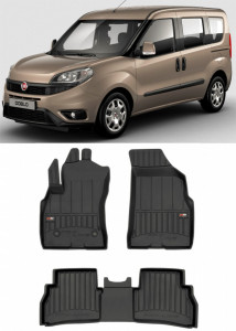 Fiat Doblo II Din 2010 - Prezent, Van , Set Covorase Auto Tip Tavita Premium 3D, din cauciuc accesorii pentru autoturismul tau - masina v164870