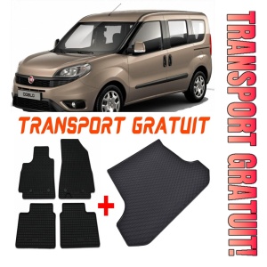 Fiat Doblo II Panorama Van din 2010 - Prezent, Set Covorase + tavita portbagaj auto 5 Locuri *1